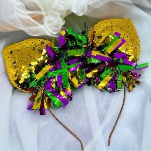 Brand New Gold Sequin Mardi Gras Headband - Perfect for Carnival Season!